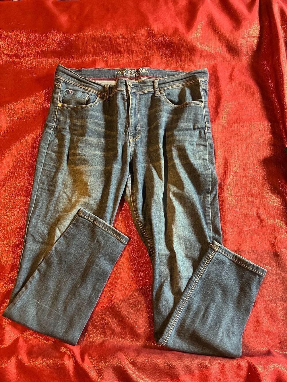 US Polo Assn Jeans Womens 14 Regular Blue Straight Leg Mid Rise Stretch